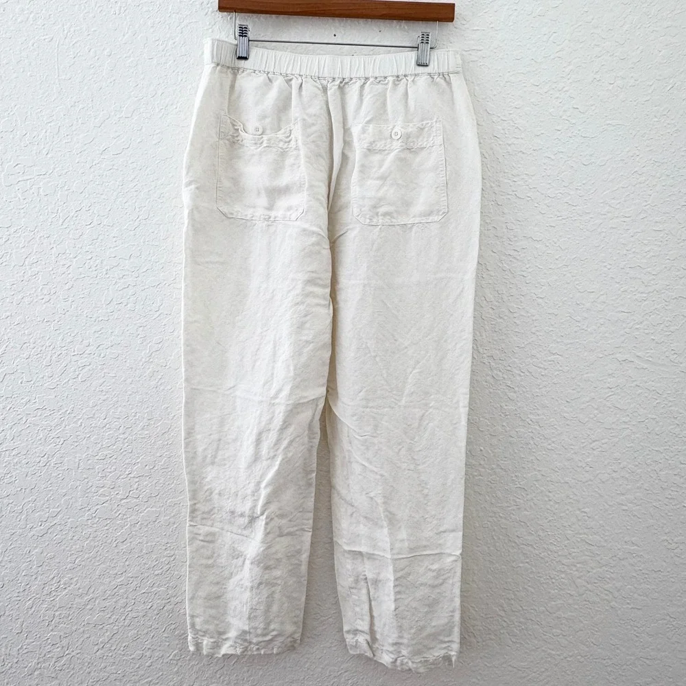 Cubavera‎ Linen Blend Pants Men M White Drawstring Relaxed Beach Trousers